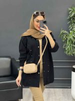 مانتو پرچ دار صدف کد 4731 - تصویر 11