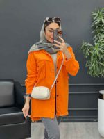 مانتو کتان دو جیب آستین ریش کد 4732 - تصویر 4