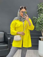 مانتو کتان پایین برش دار کد 4733 - تصویر 4
