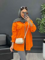 مانتو کتان پایین برش دار کد 4733 - تصویر 9