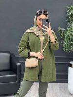 مانتو پرچ دار صدف کد 4731 - تصویر 3