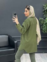 مانتو پرچ دار صدف کد 4731 - تصویر 15
