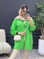 مانتو کتان مداد رنگی کد 4735 - تصویر 2