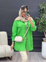 مانتو کتان مداد رنگی کد 4735 - تصویر 28