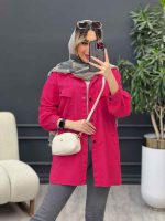 مانتو کتان مداد رنگی کد 4735 - تصویر 8