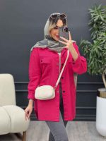 مانتو کتان مداد رنگی کد 4735 - تصویر 15
