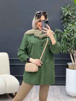 مانتو کتان مداد رنگی کد 4735 - تصویر 7