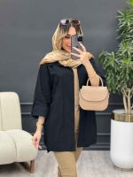 مانتو تک جیب جلو دکمه کد 4724 - تصویر 5