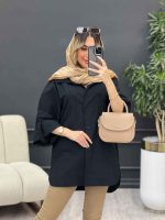 مانتو تک جیب جلو دکمه کد 4724 - تصویر 15