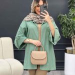 مانتو تک جیب جلو دکمه کد 4724
