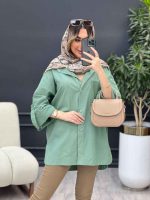 مانتو تک جیب جلو دکمه کد 4724 - تصویر 10