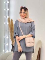 مانتو جلو بسته دو جیب نما کد 4699 - تصویر 6