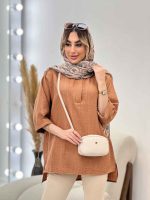 مانتو جلو بسته دکمه مخفی کد 4729 - تصویر 4