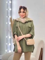 مانتو جلو بسته دو جیب نما کد 4699 - تصویر 15