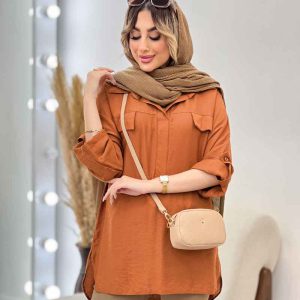 مانتو جلو بسته دو جیب نما کد 4699