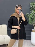 مانتو کتان دو جیب پیله دار کد 4734 - تصویر 5