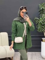 مانتو کتان دو جیب پیله دار کد 4734 - تصویر 21
