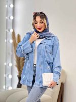 مانتو جین دو جیب پاکتی زاپ دار کد 4688 - تصویر 4