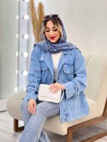 مانتو جین دو جیب پاکتی زاپ دار کد 4688 - تصویر 6