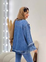 مانتو جین دو جیب پاکتی زاپ دار کد 4688 - تصویر 10