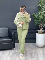 ست مانتو و شلوار ژیله دکمه دار کد 4727 - تصویر 17