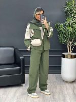ست مانتو و شلوار ژیله دکمه دار کد 4727 - تصویر 6