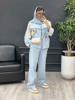 ست مانتو و شلوار ژیله دکمه دار کد 4727 - تصویر 13