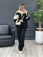 ست مانتو و شلوار ژیله دکمه دار کد 4727 - تصویر 4