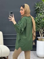 مانتو کتان بغل سه دکمه سوین کد 4750 - تصویر 13