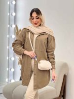 مانتو کتان دو جیب پرند کد 4754 - تصویر 9