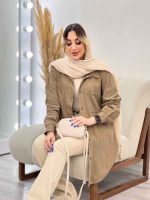 مانتو کتان دو جیب پرند کد 4754 - تصویر 18