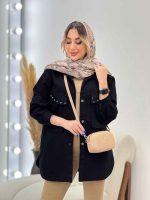 مانتو جیب پرچ هلالی النا کد 4752 - تصویر 8
