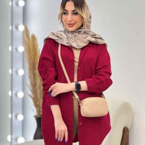 مانتو کتان دو جیب پرند کد 4754