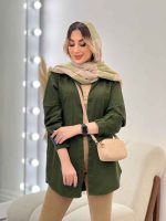 مانتو کتان دو جیب پرند کد 4754 - تصویر 10