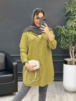 مانتو کتان آنیا کد 4755 - تصویر 9