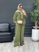 ست مانتو و شلوار افرا کد 4758 - تصویر 7