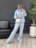 ست مانتو و شلوار افرا کد 4758 - تصویر 5