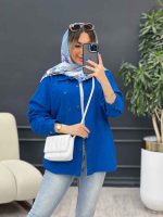 مانتو دو جیب زاپ دار دنیز کد 4757 - تصویر 5