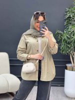 مانتو دو جیب زاپ دار دنیز کد 4757 - تصویر 8
