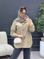 مانتو دو جیب زاپ دار دنیز کد 4757 - تصویر 20
