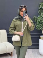 مانتو دو جیب زاپ دار دنیز کد 4757 - تصویر 15