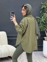 مانتو دو جیب زاپ دار دنیز کد 4757 - تصویر 17