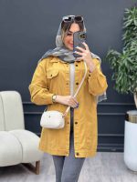 مانتو کتان جیب نما روشا کد 4761 - تصویر 3