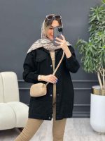 مانتو کتان جیب نما روشا کد 4761 - تصویر 6