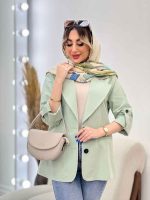 مانتو کتی دو دکمه ثمین کد 4764 - تصویر 18