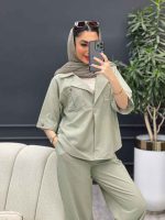 ست مانتو و شلوار جلو بسته دلوان کد 4763 - تصویر 28