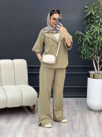 ست مانتو و شلوار جلو بسته دلوان کد 4763 - تصویر 21
