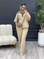 ست مانتو و شلوار جلو بسته دلوان کد 4763 - تصویر 17