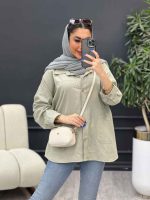 مانتو برش دار دو جیب روژین کد 4765 - تصویر 9