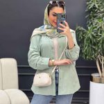 مانتو برش دار دو جیب روژین کد 4765